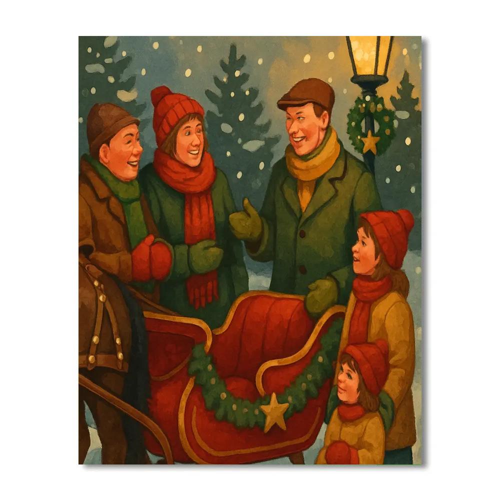 Lamplight Sleigh Welcome Paint by numbers art