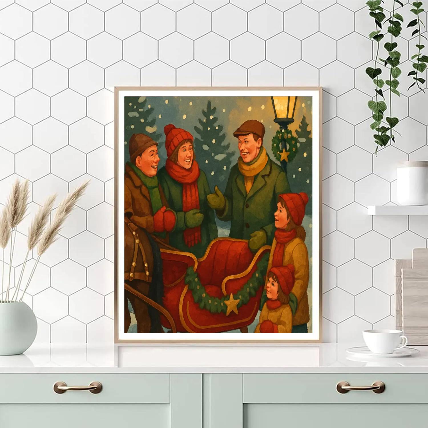 Lamplight Sleigh Welcome Paint by numbers art