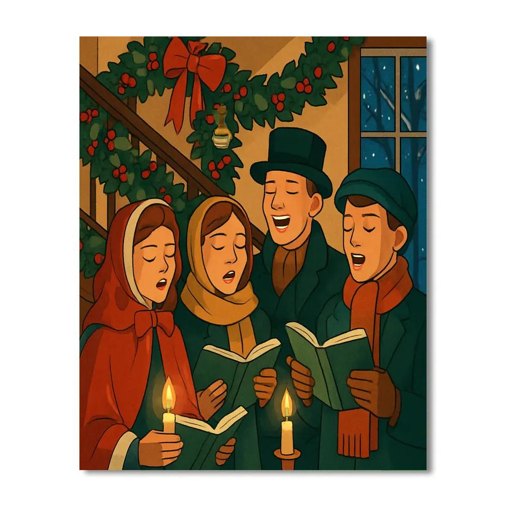 Holly Hallway Carols Painting by numbers kit