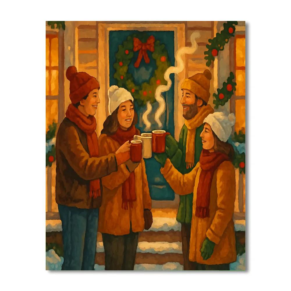 Snowy Porch Toast paint by numbers