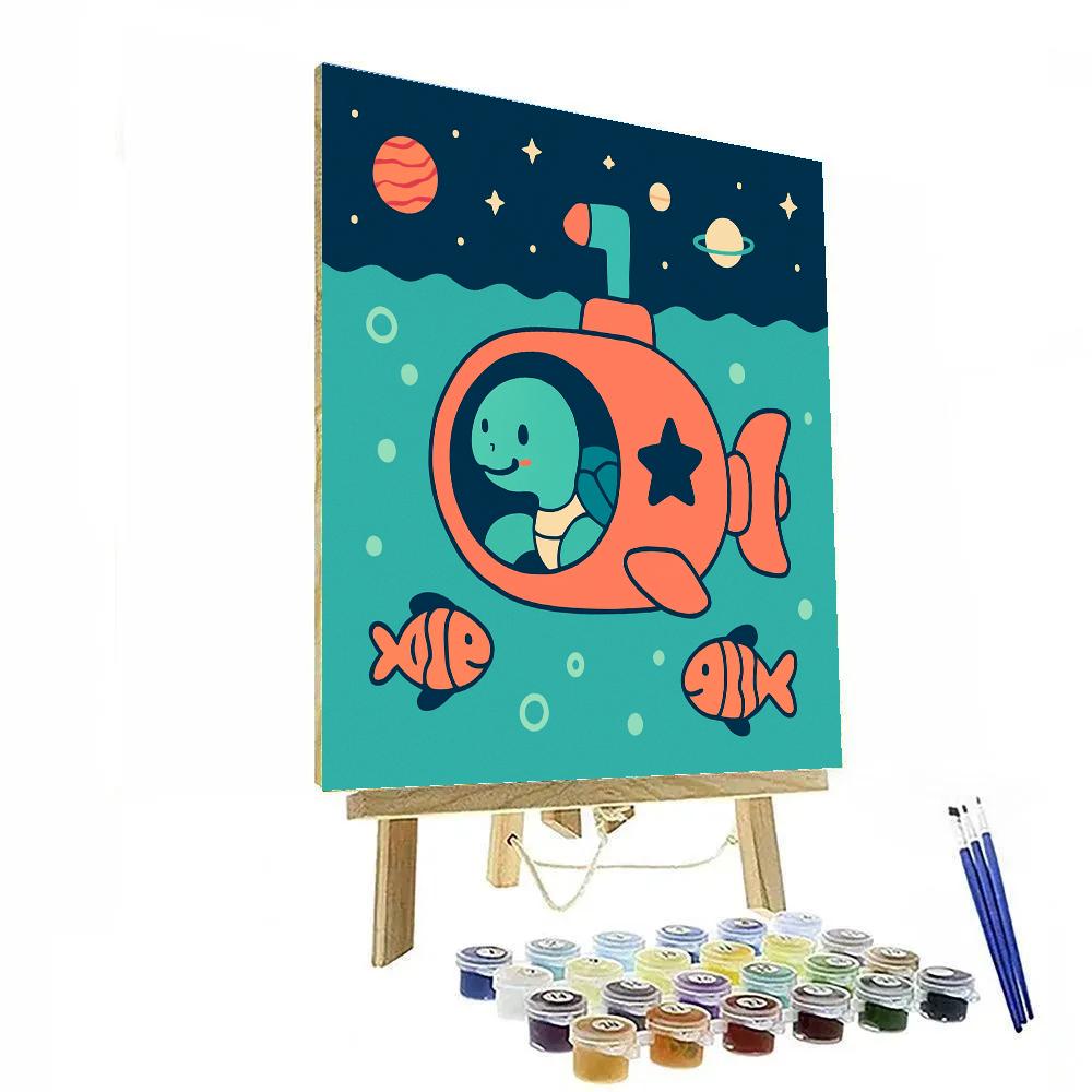 Starship Sea Turtle Explorer Number painting