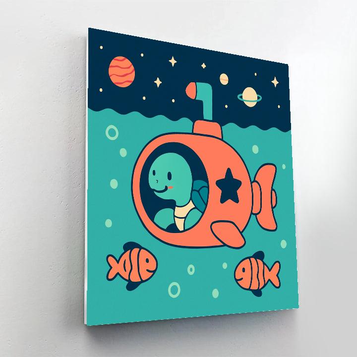 Starship Sea Turtle Explorer Number painting