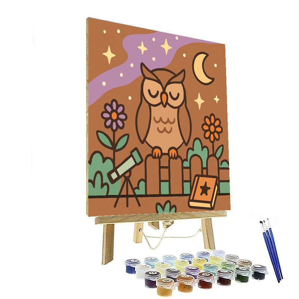 Nebula Garden Owl paint by number