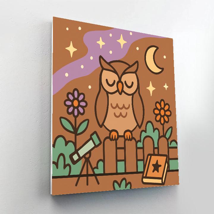 Nebula Garden Owl paint by number