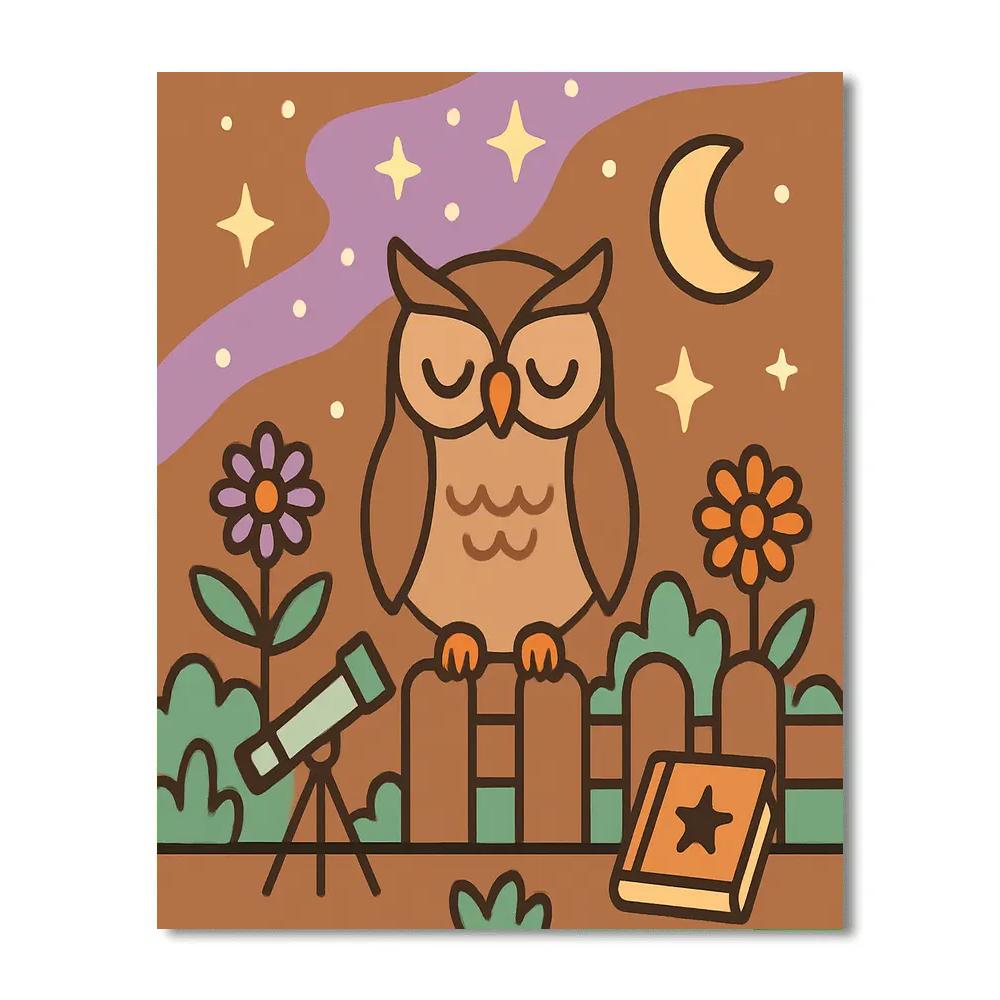 Nebula Garden Owl paint by number