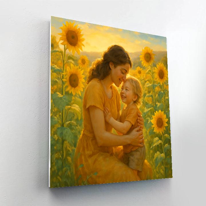 Sunflower Field Mothers Embrace Number painting