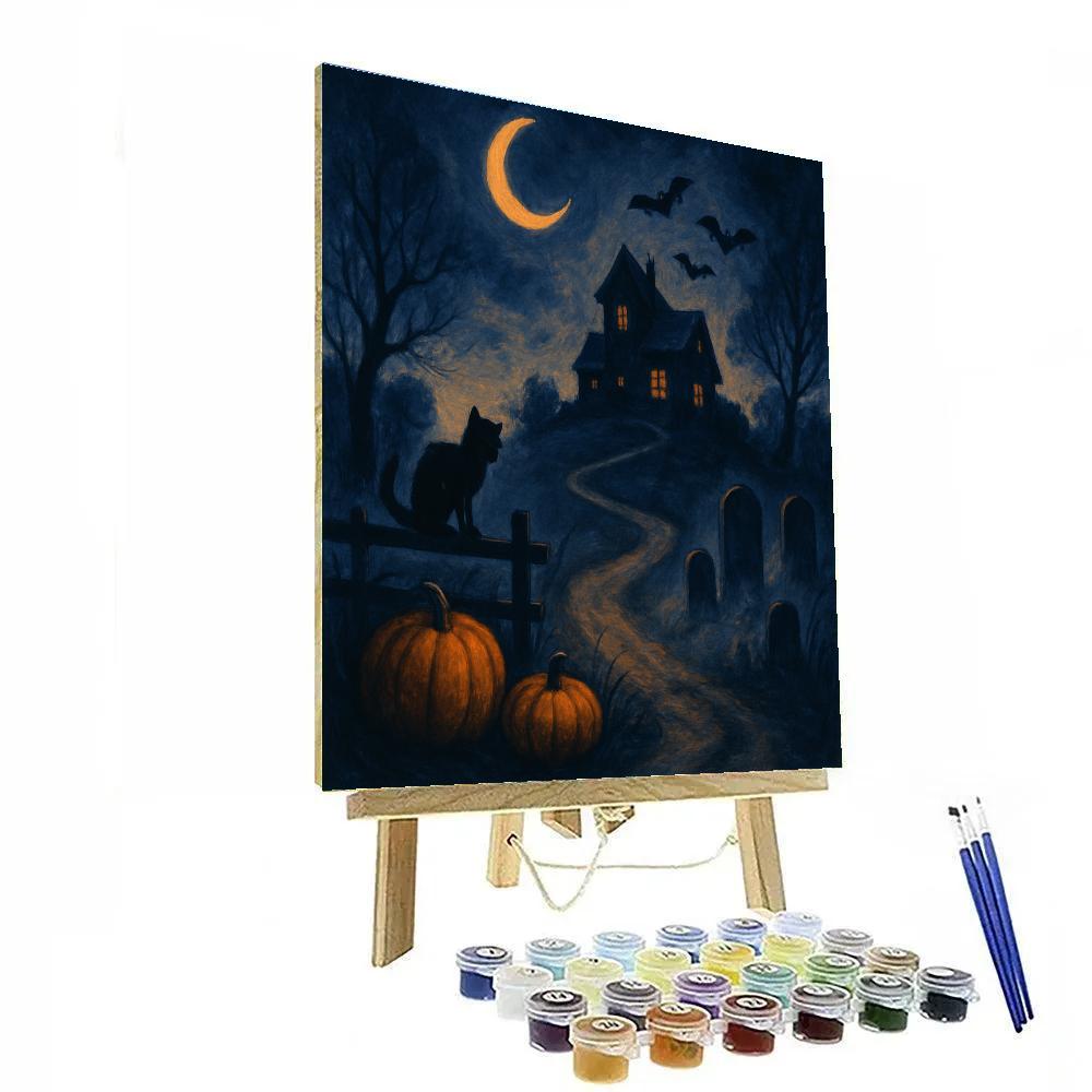 Halloween Moonlit Crossing paint by number