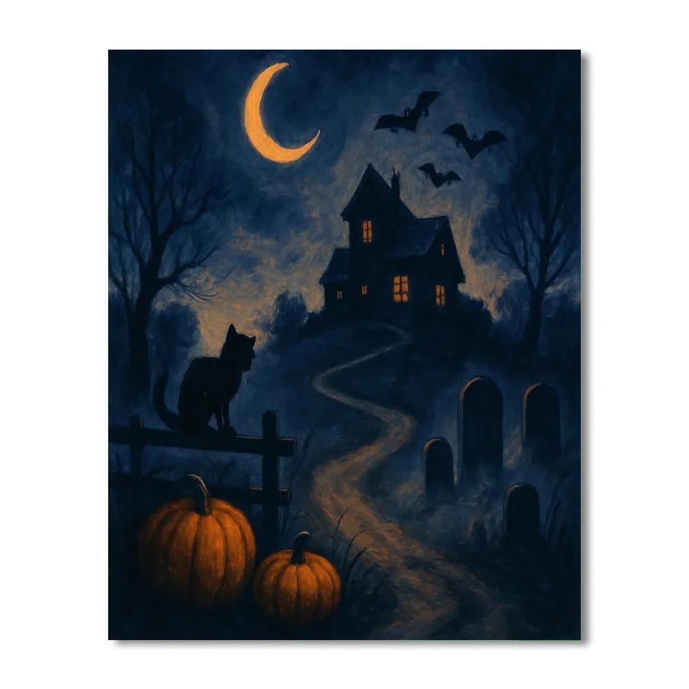 Halloween Moonlit Crossing paint by number