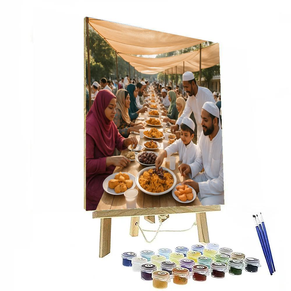 Eid Morning Community Feast Number painting
