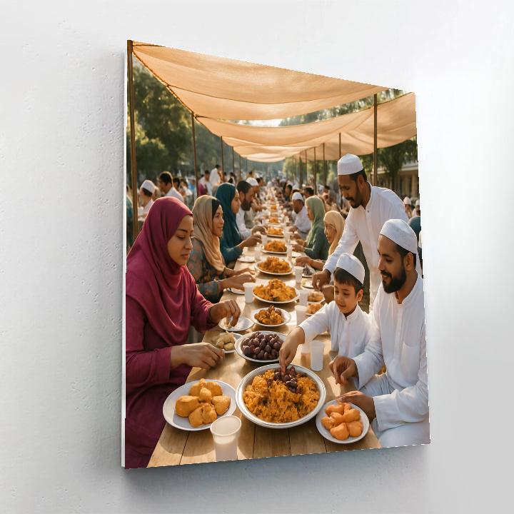 Eid Morning Community Feast Number painting