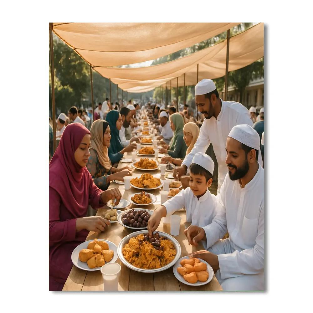 Eid Morning Community Feast Number painting