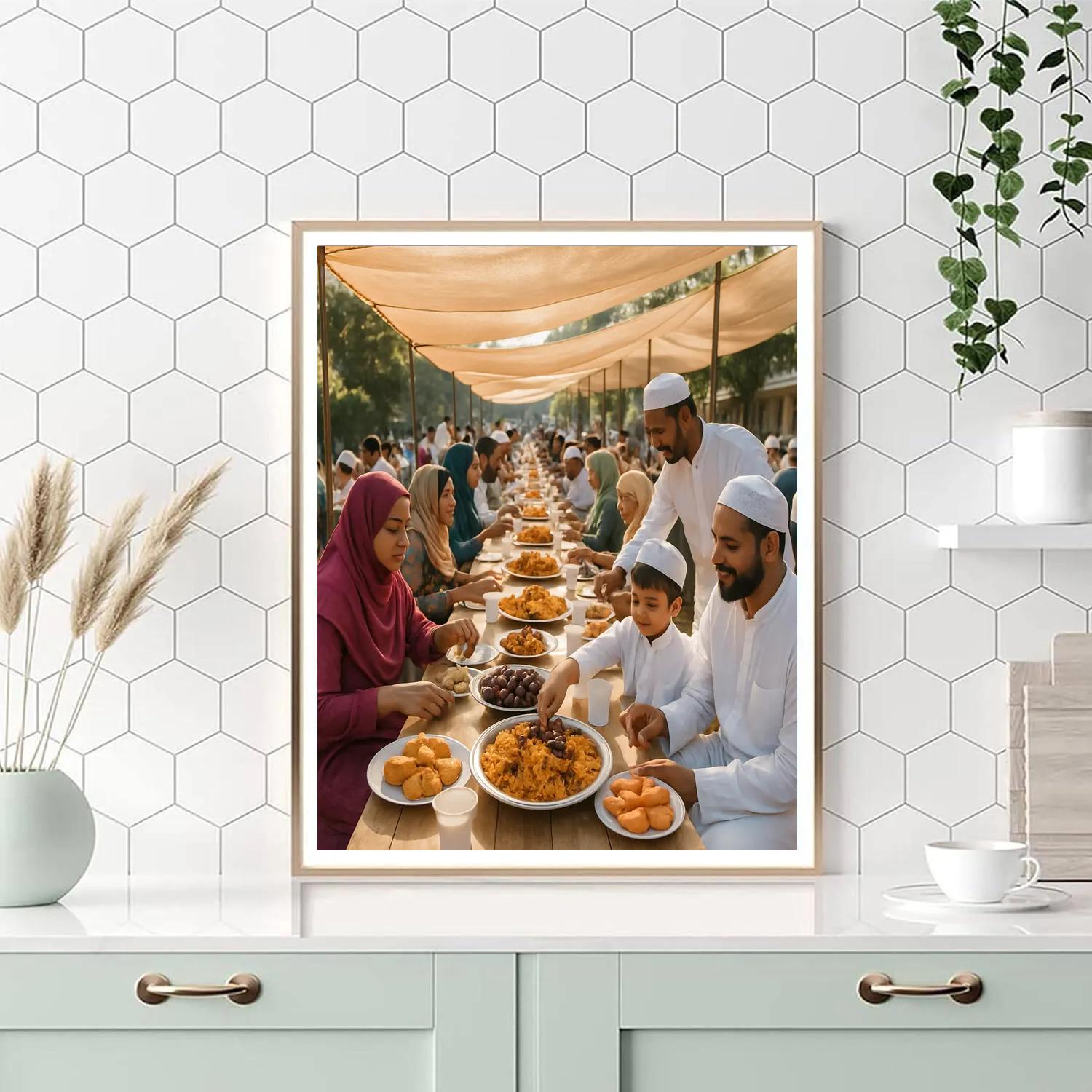 Eid Morning Community Feast Number painting