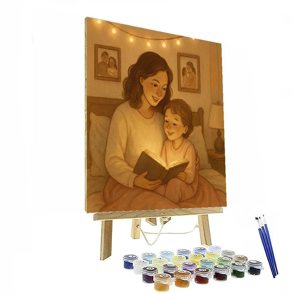 Bedtime Story Under String Lights paint by number