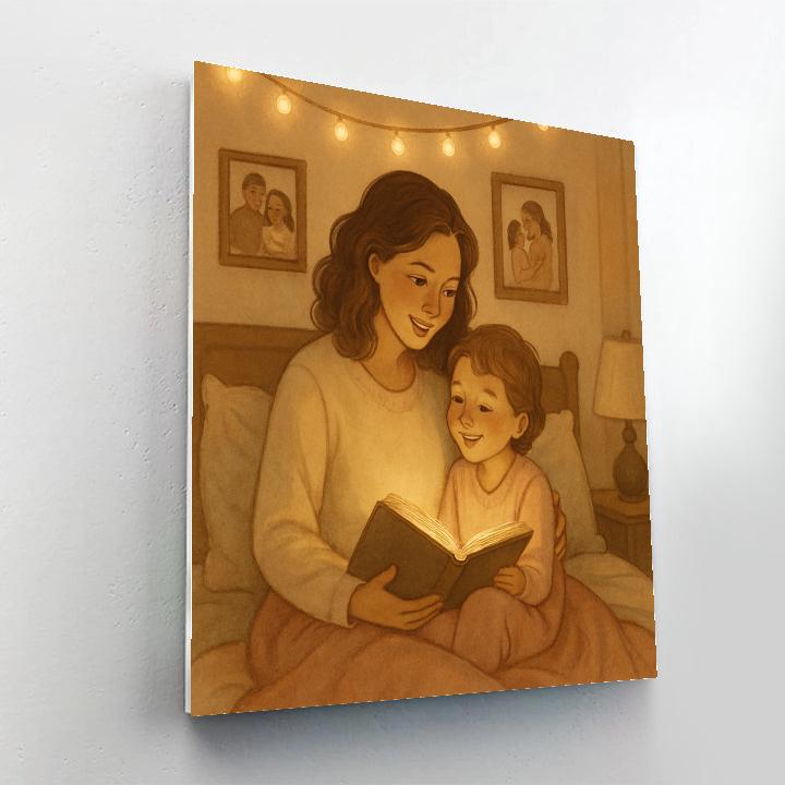 Bedtime Story Under String Lights paint by number
