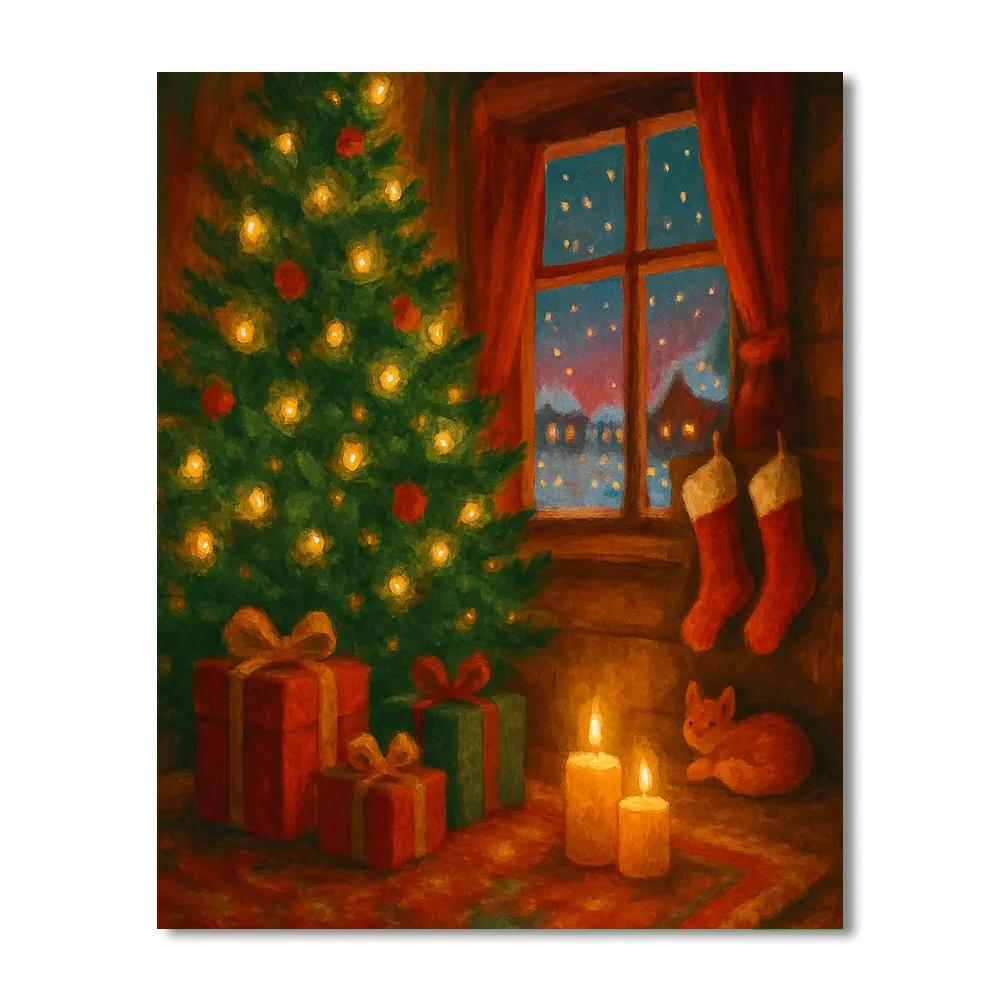 Christmas Starlit Hearth paint by color
