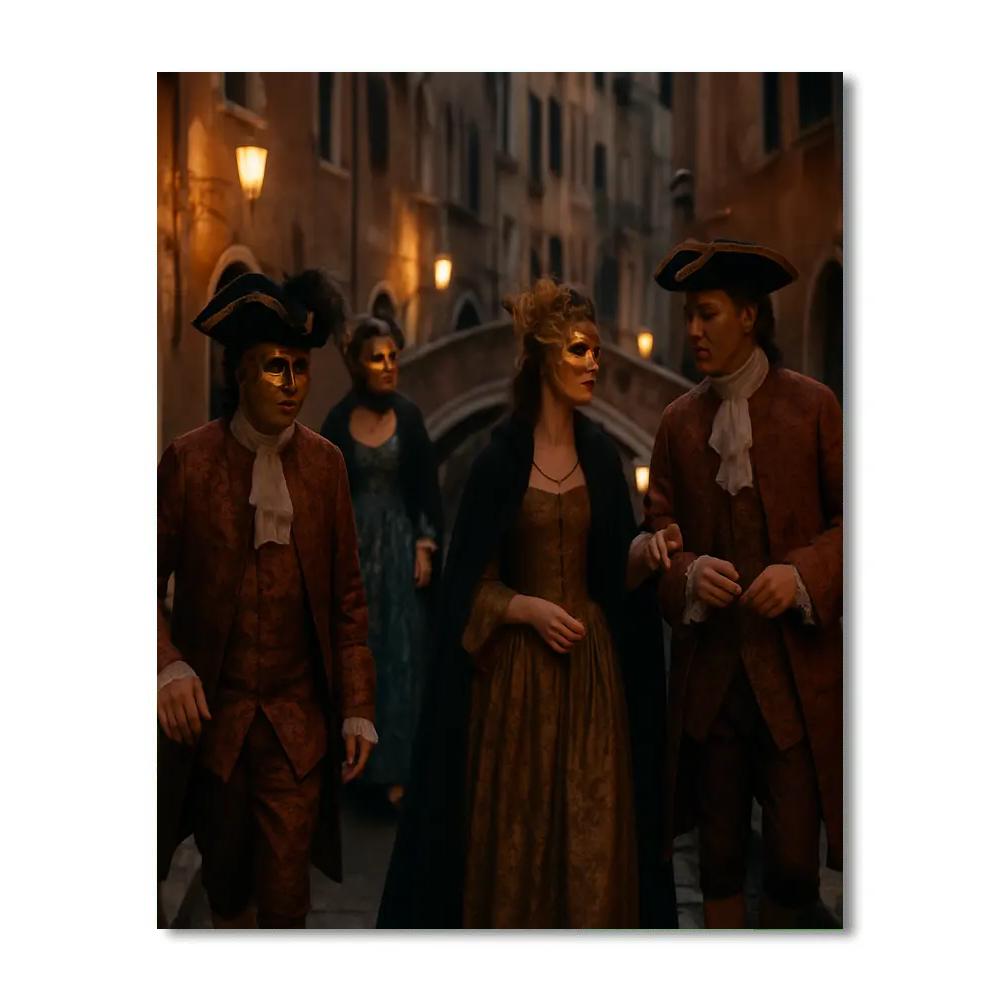 Carnival Of Venice Masked Stroll Paint by numbers art