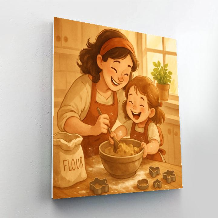 Patchwork Kitchen Baking Morning Painting by numbers kit