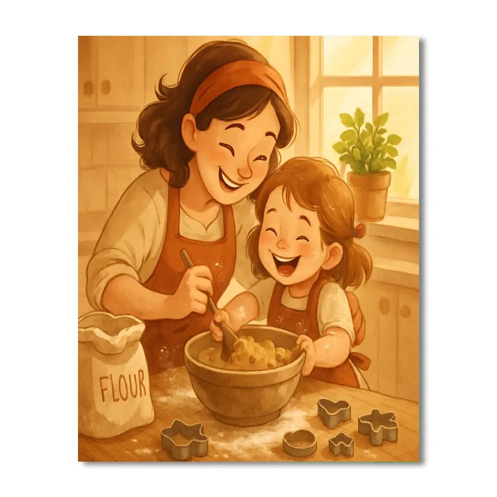 Patchwork Kitchen Baking Morning Painting by numbers kit