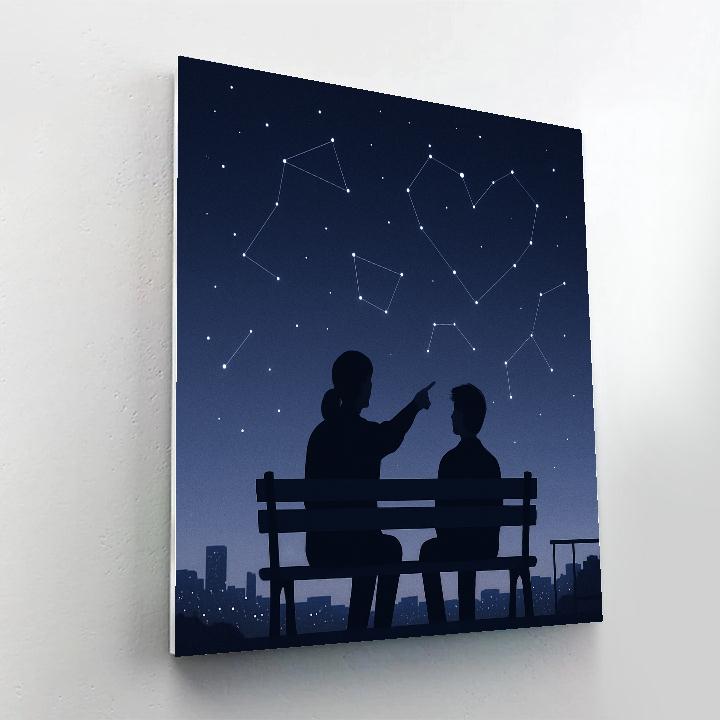 Mother And Teen Stargazing Bench DIY paint by numbers