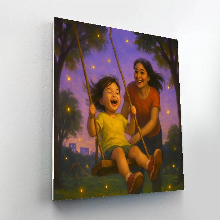 Swing Set Laughter At Twilight paint by number