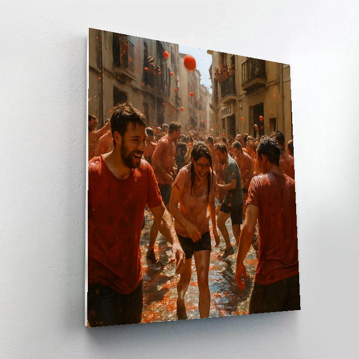 La Tomatina Tomato Throwing Festival Number painting