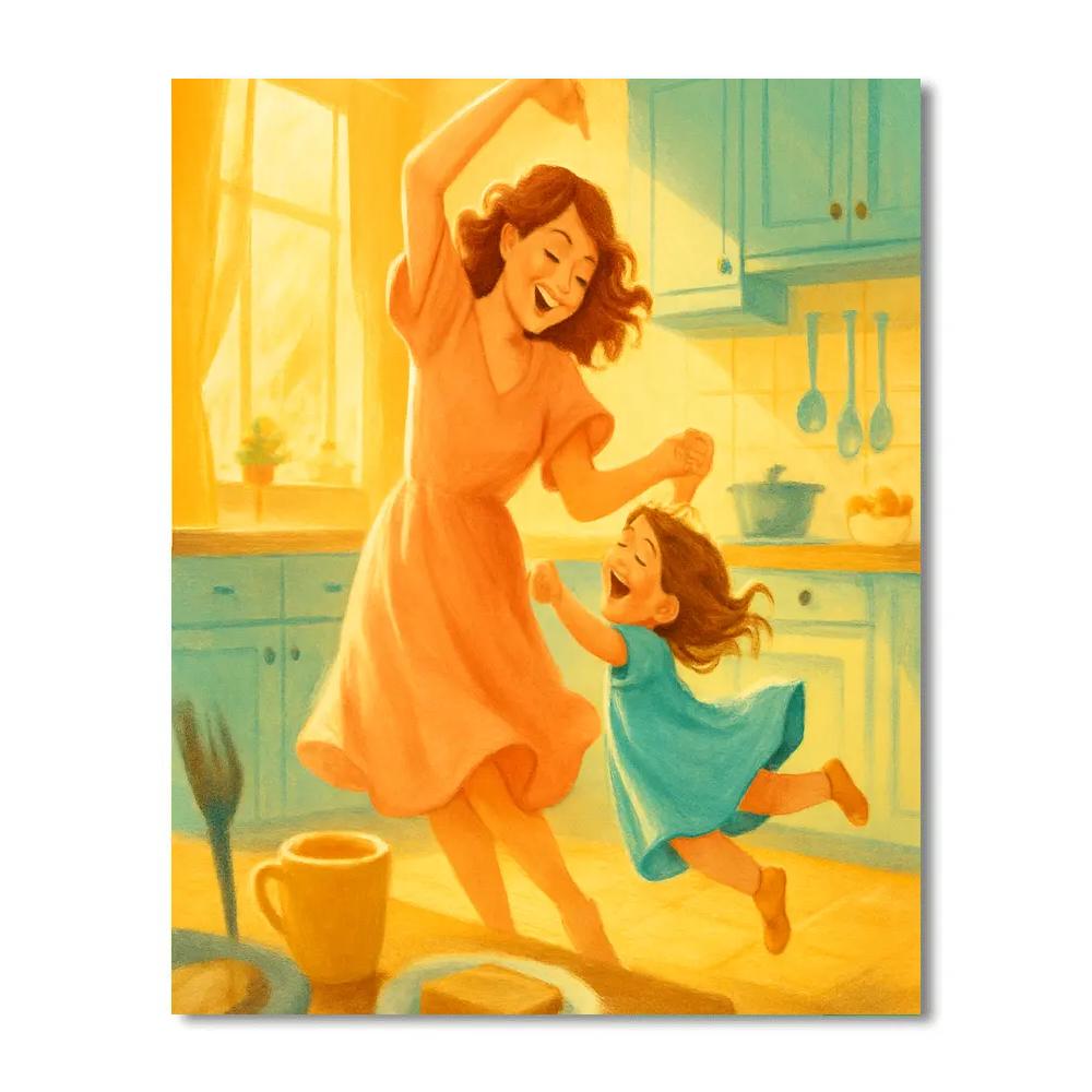 Morning Dance In Sunlit Kitchen Paint by numbers kits