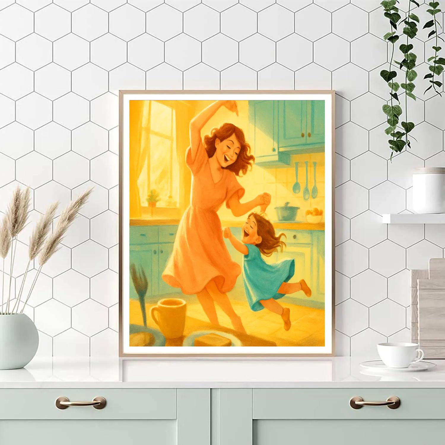 Morning Dance In Sunlit Kitchen Paint by numbers kits