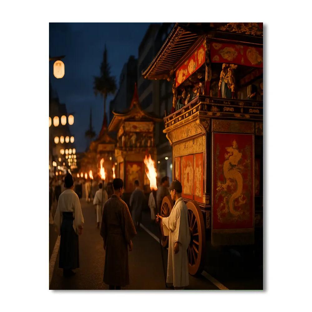 Gion Matsuri Yamaboko Night Numbered painting kits