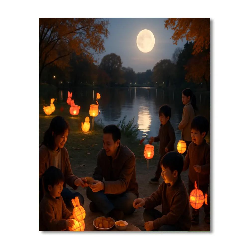 Harvest Moon Mid Autumn Mooncakes paint by color