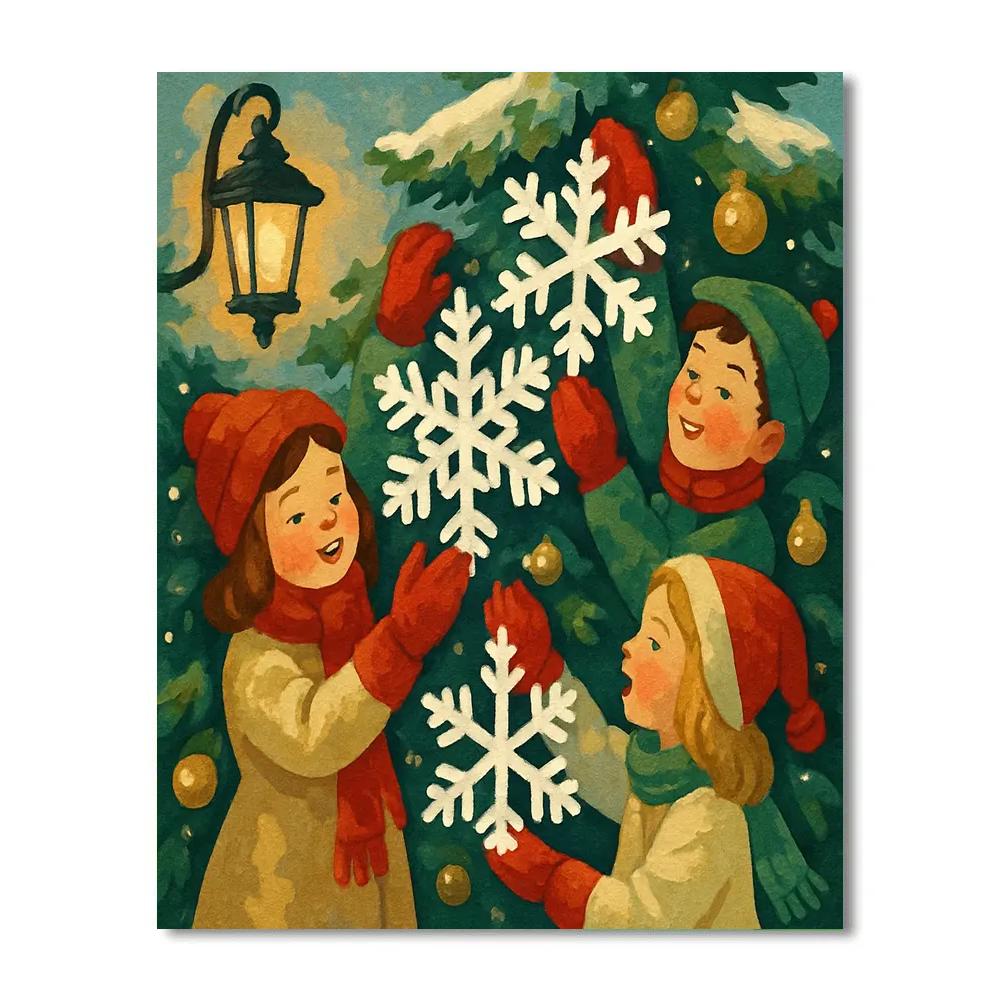 Snowflake Ornament Dance paint by number