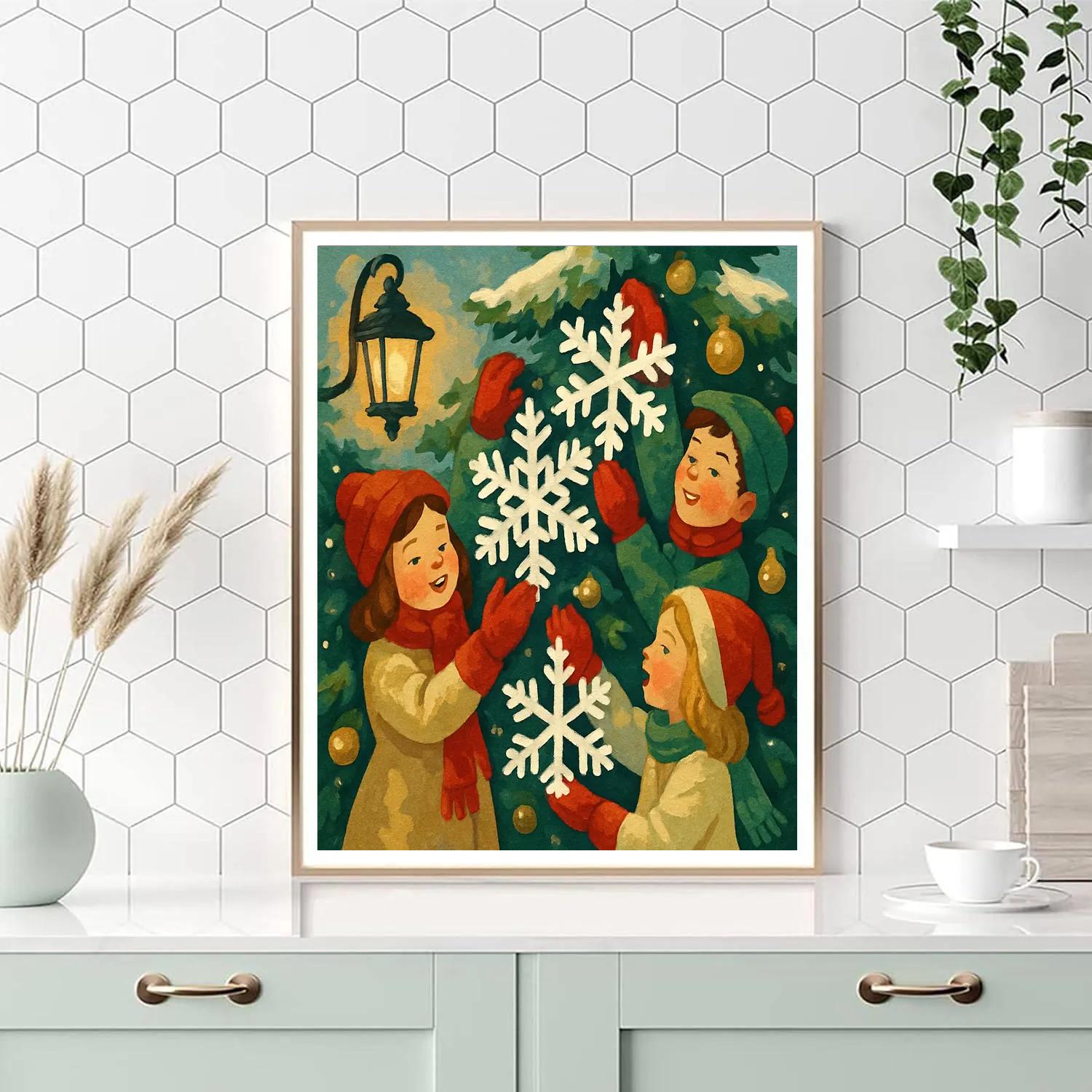 Snowflake Ornament Dance paint by number