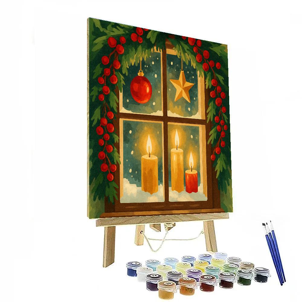 Garlanded Winter Window painting number kit