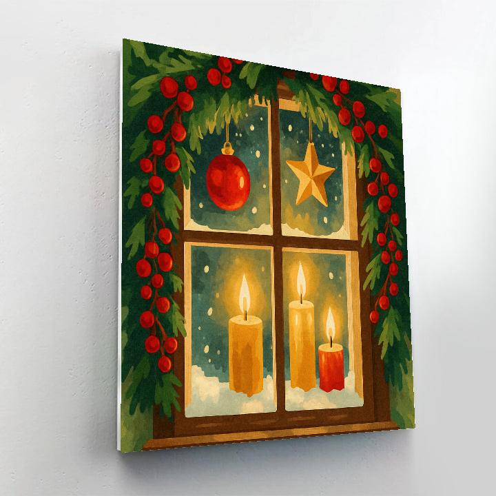 Garlanded Winter Window painting number kit