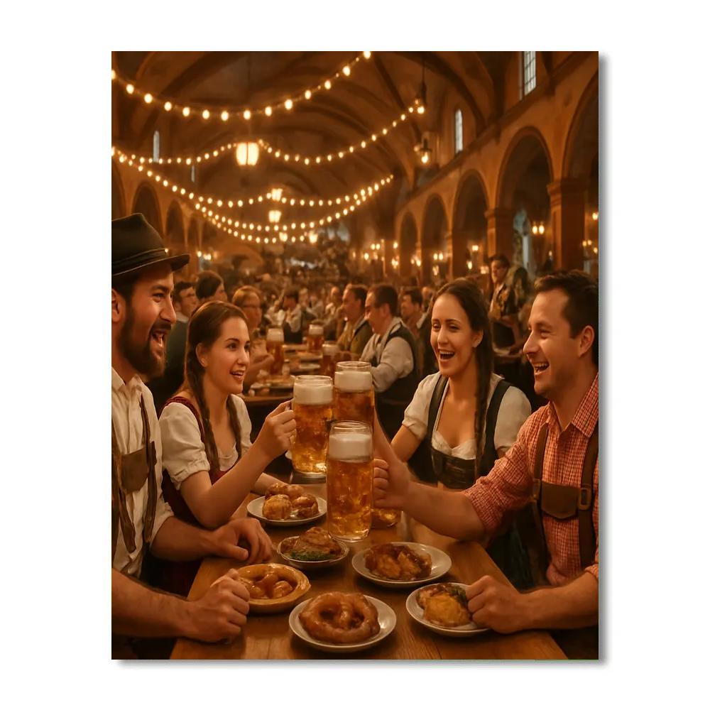 Oktoberfest Munich Beer Hall DIY paint by numbers