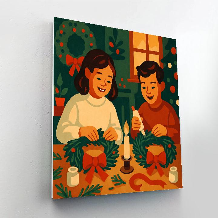 Wreaths And Warm Wishes Painting by numbers kit