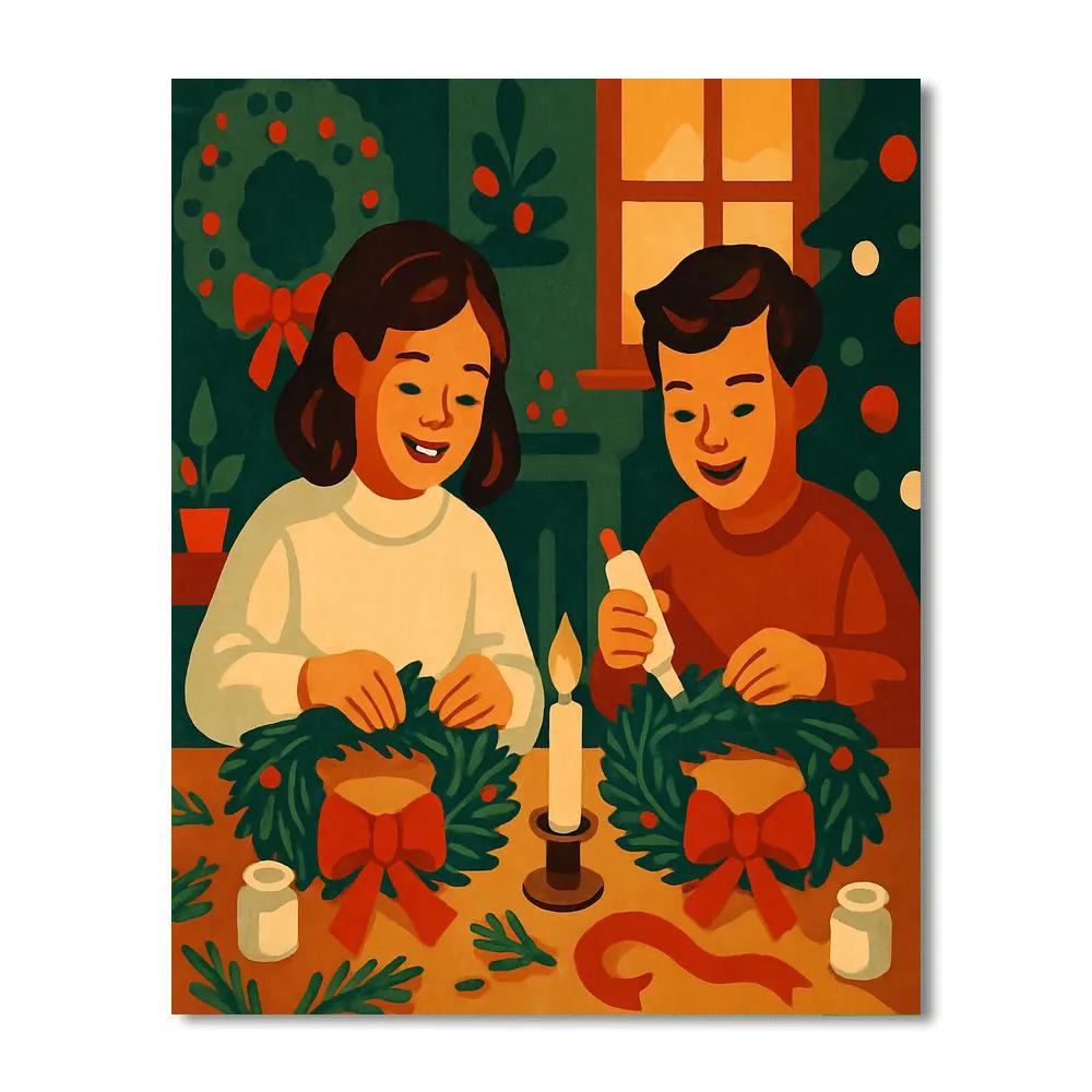 Wreaths And Warm Wishes Painting by numbers kit