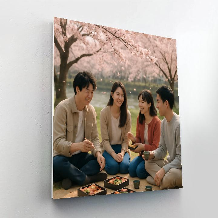 Cherry Blossom Hanami Picnic paint by color