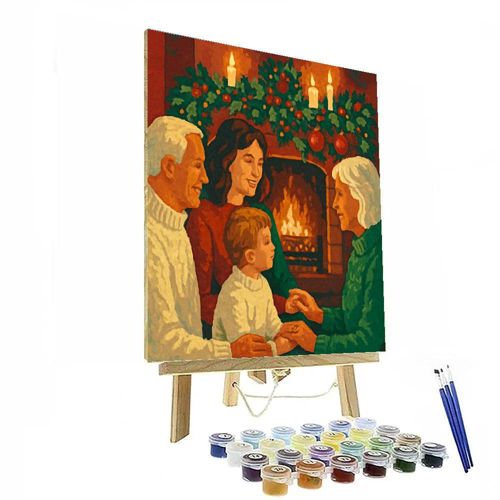 Festooned Fireplace Friends DIY paint by numbers