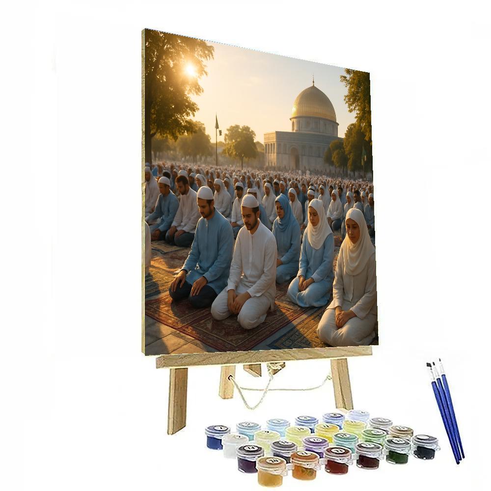 Eid Al-Fitr Morning Prayers Number painting