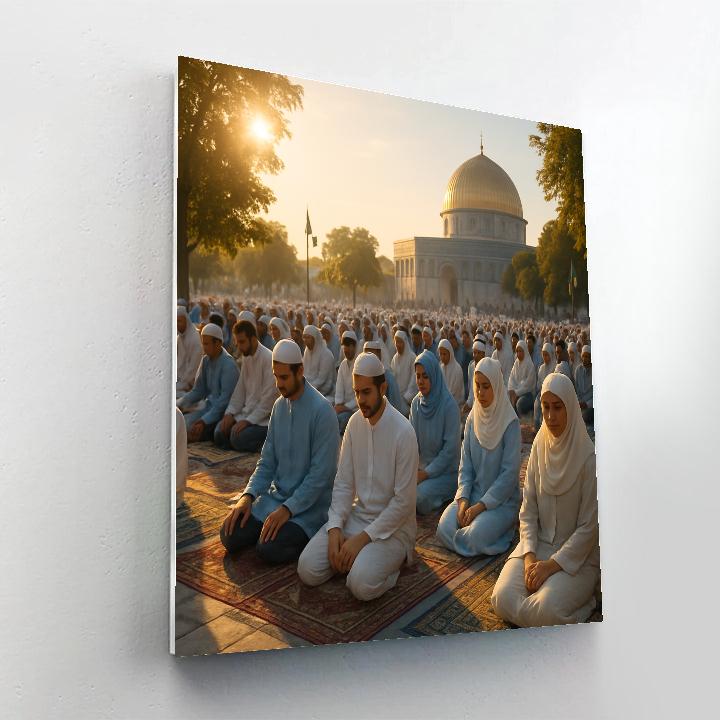 Eid Al-Fitr Morning Prayers Number painting