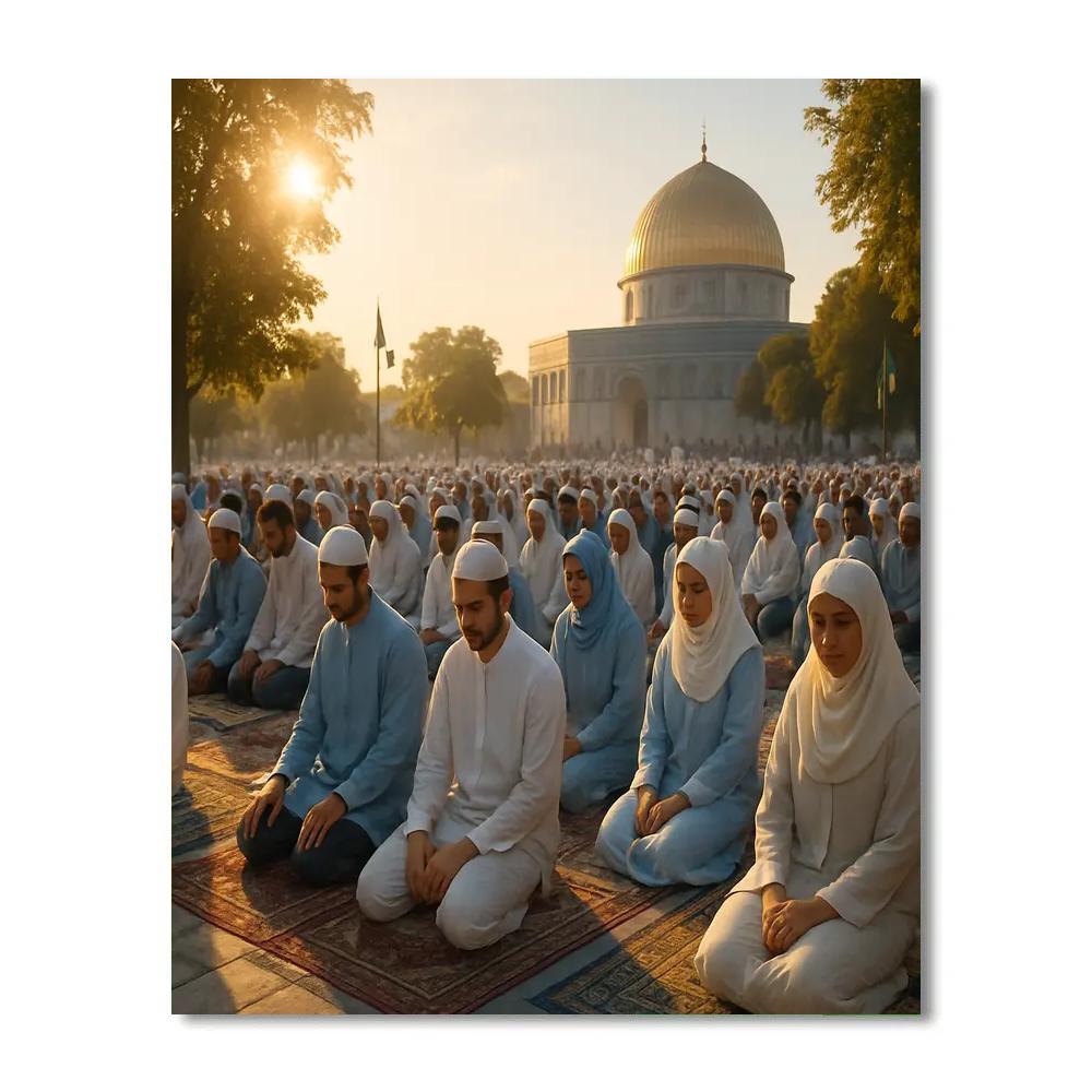 Eid Al-Fitr Morning Prayers Number painting