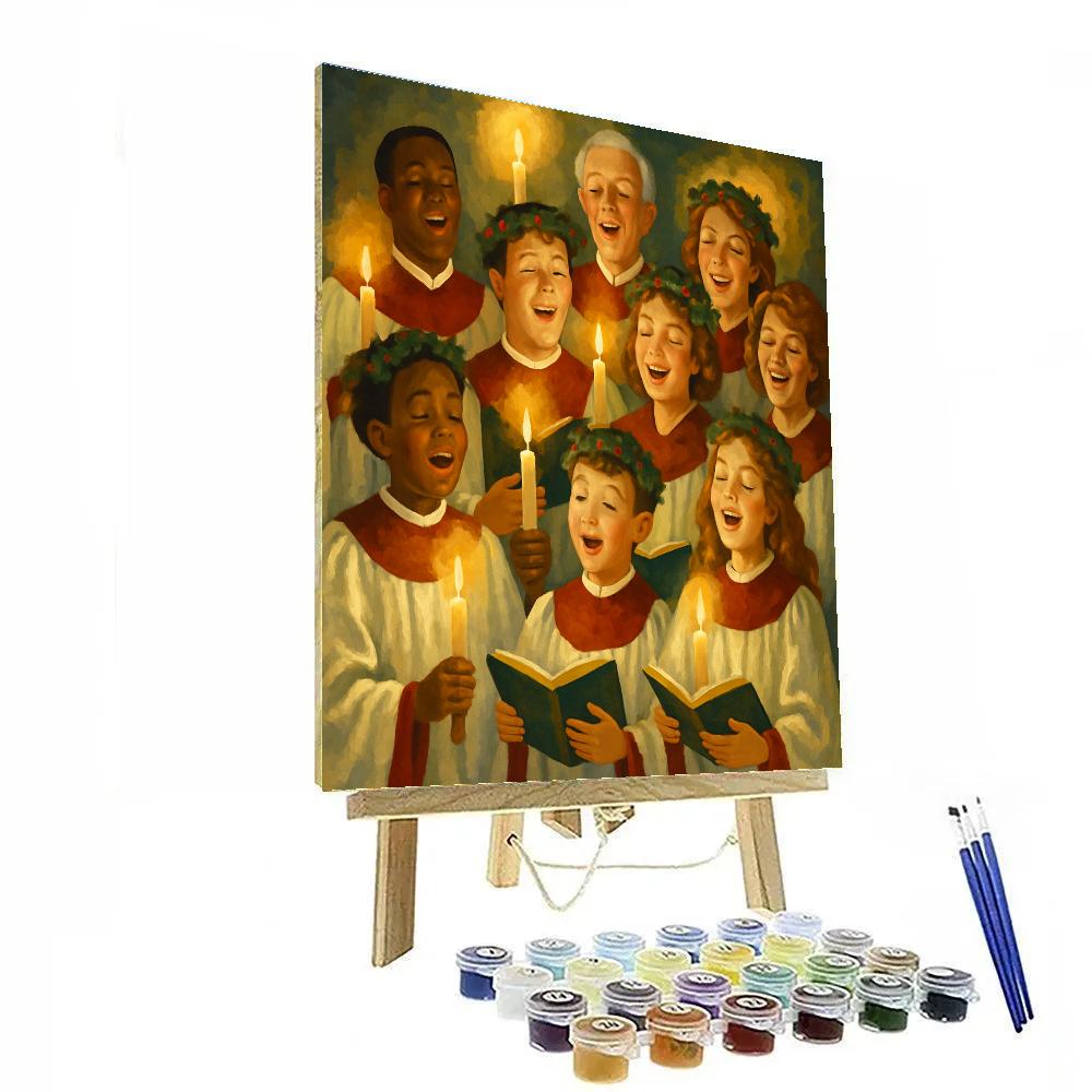 Joyful Candlelight Choir paint by number