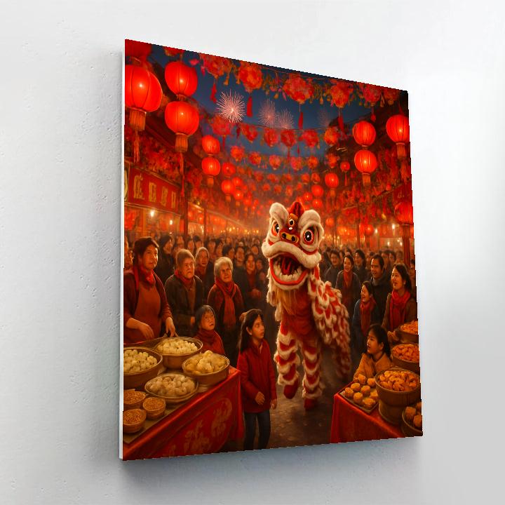 Chinese New Year Market Numbered painting kits