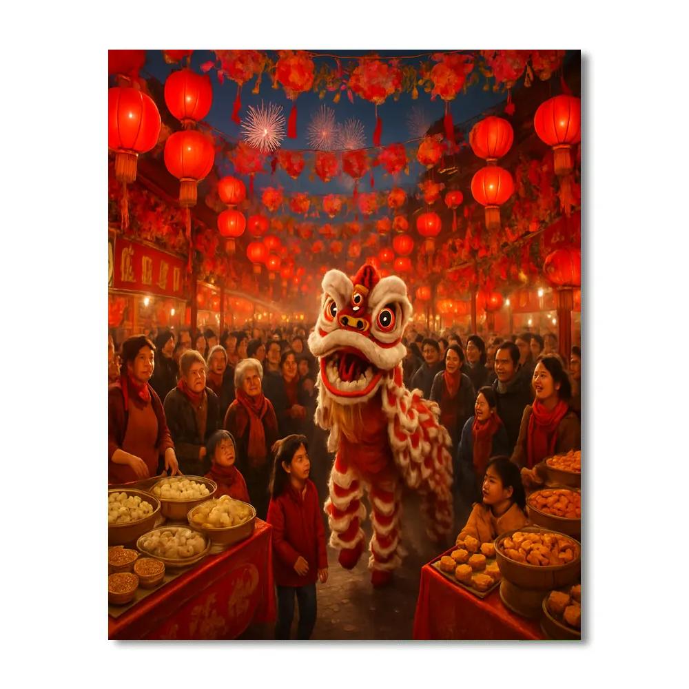 Chinese New Year Market Numbered painting kits
