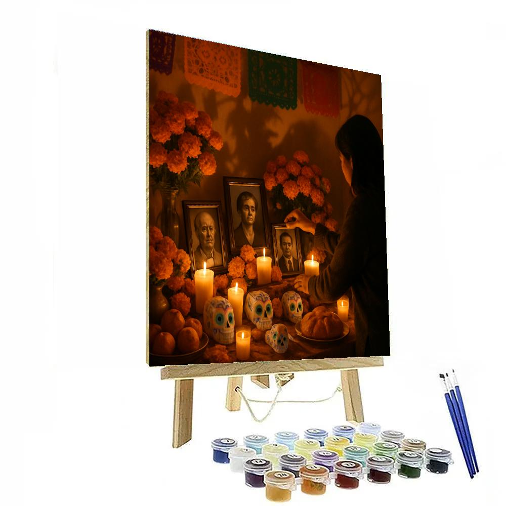 Dia De Los Muertos Altar paint by color