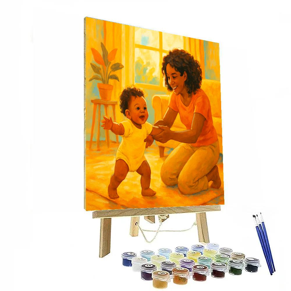 First Steps Under Mothers Care paint by number