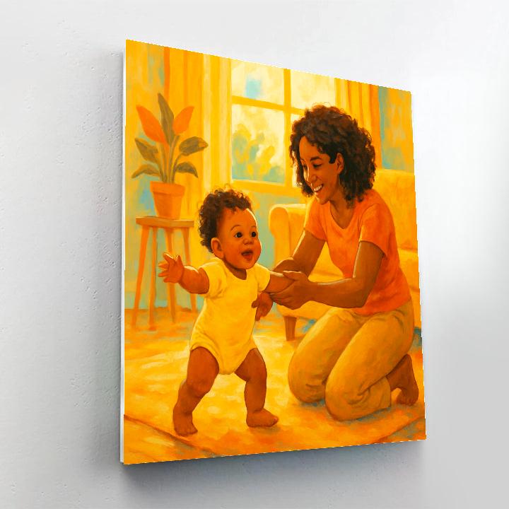 First Steps Under Mothers Care paint by number