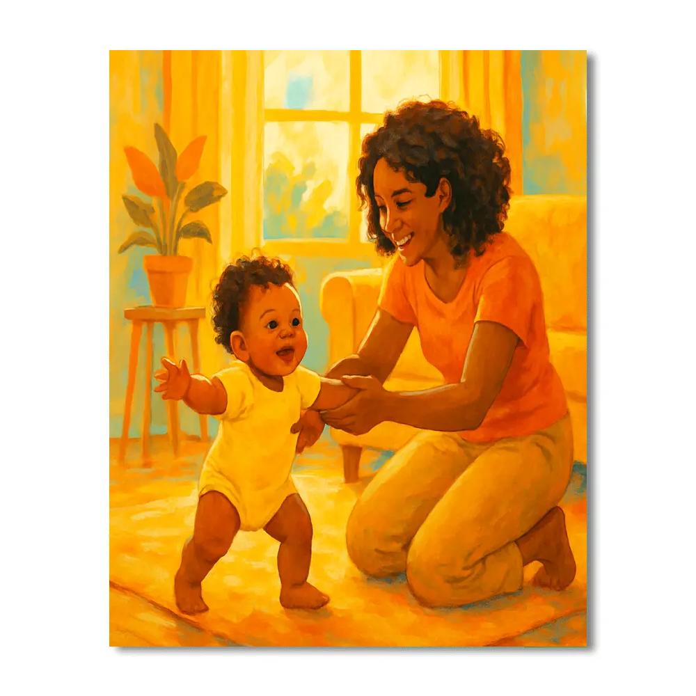 First Steps Under Mothers Care paint by number