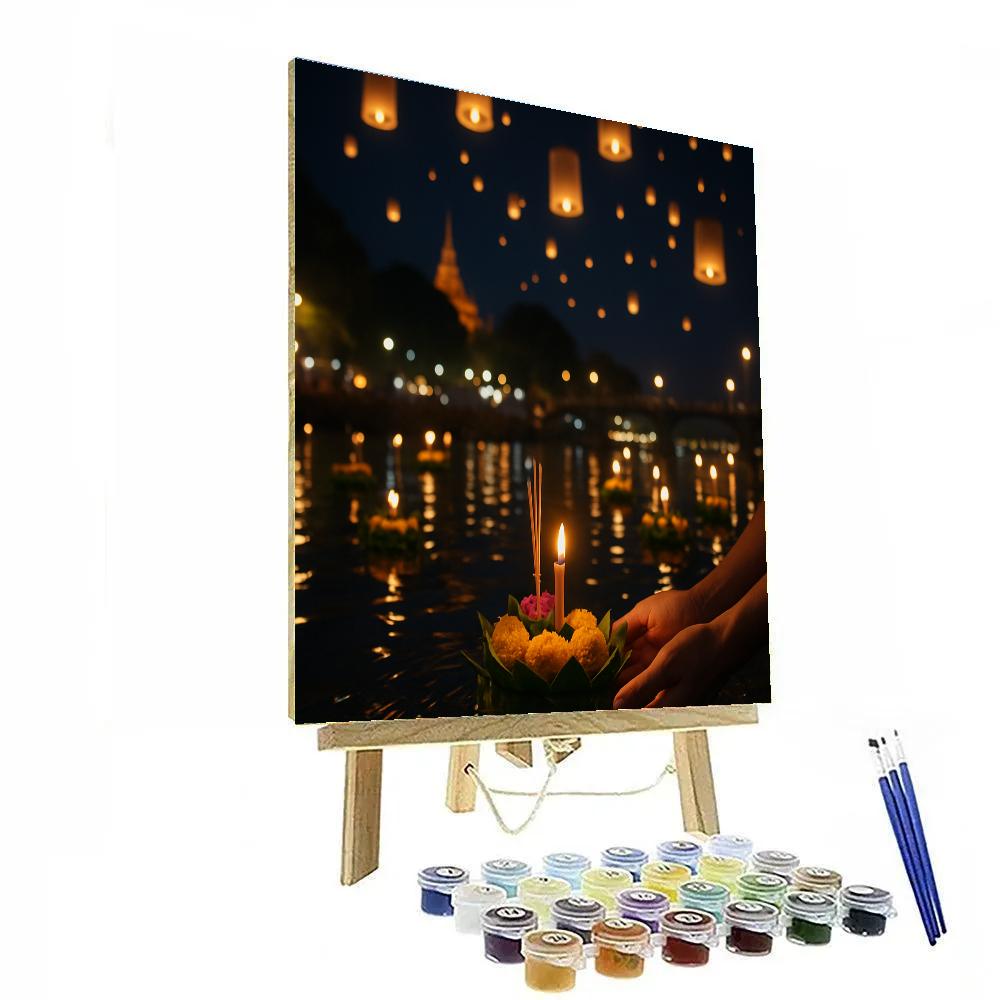 Loy Krathong River Of Lights Chiang Mai Paint by numbers kits