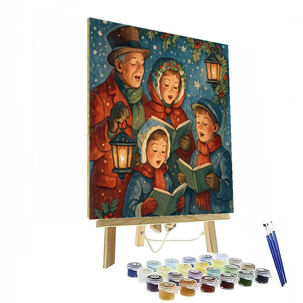 Snowy Evening Magic Numbered painting kits